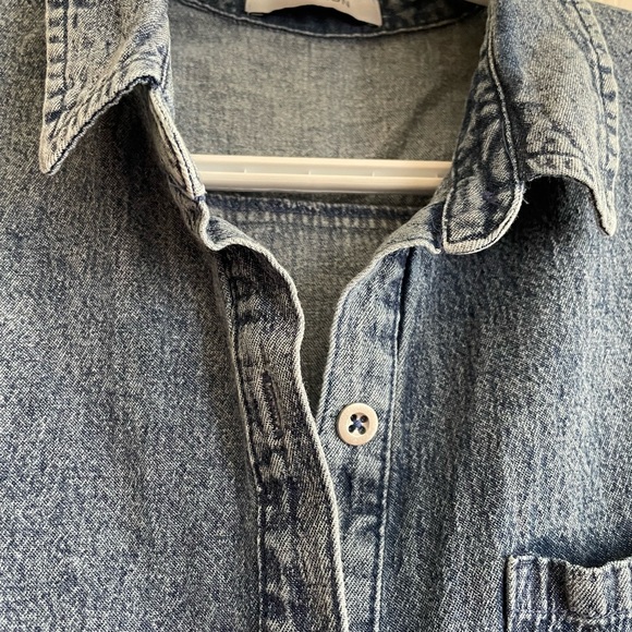 Like New! Jeans shirt with 3/4 length sleeves. - Picture 3 of 3